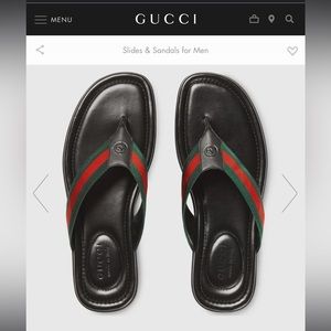 - Gucci web accent canvas flip flops